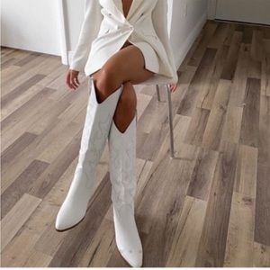 BILLINI URSON WHITE TALL WESTERN FALL COWBOY BOOTS FASHION LIKE NEW SIZE 9